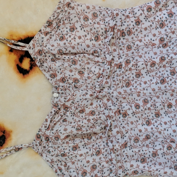 Forever 21 spaghetti strap dress, medium, white with flowers - Picture 2 of 3